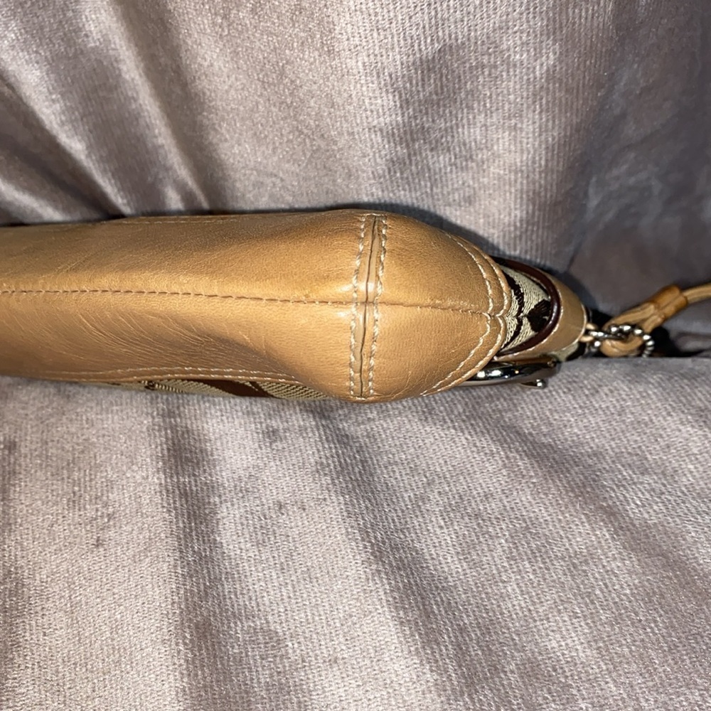 Coach Signature Brown and Tan Wristlet - Picture 4 of 9